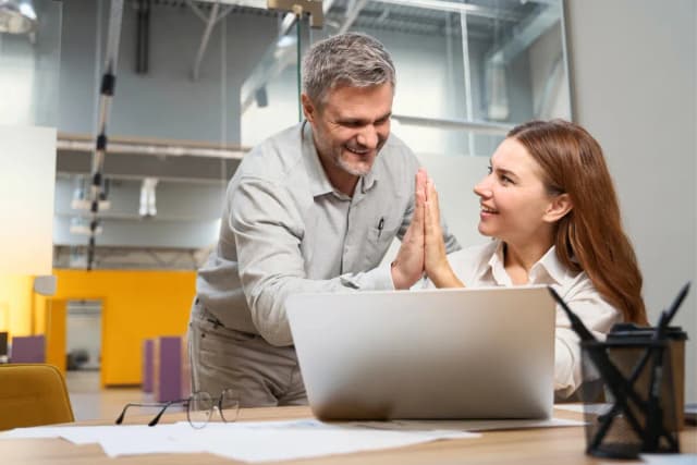 Ein zufriedenes Team 